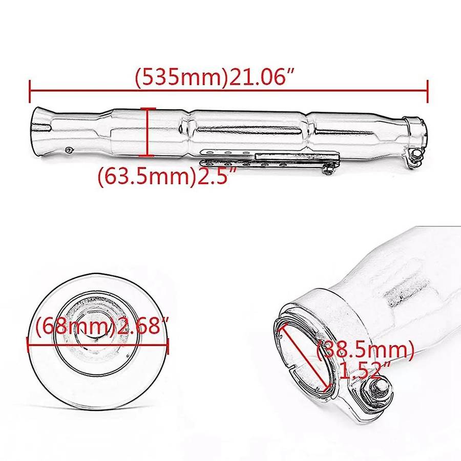 Motorcycle Universal Exhaust Muffler Pipe Tip Retro Vintage Rear Pipe Tube Exhause for CG EN125 XL88