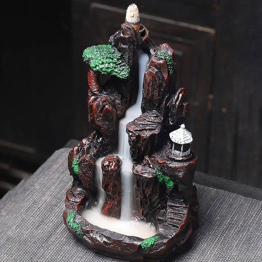 Mountains River Burner Fountain Resin Backflow Aroma Smoke Censer Holder Incense Censer Decor