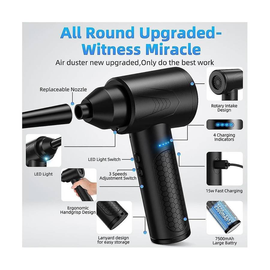 Multipurpose Electric Duster and Air Blower, Compressed Air Cleaner for Pc,replace Compressed Air Ca