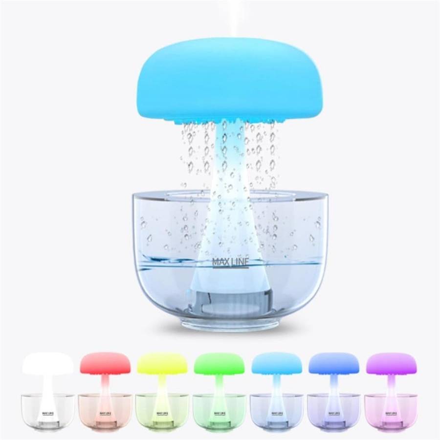 Mushroom Humidifier with Jelly Fish Light Lamp - Night Light, Rain Sounds, White Noise Diffuser - 24