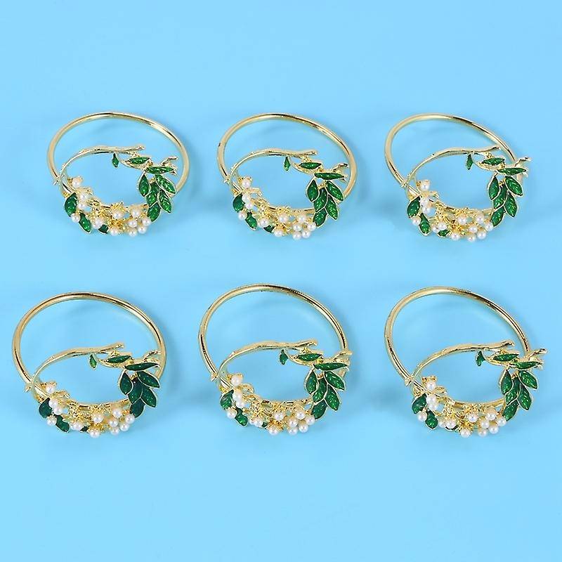 Napkin Ring Flower Napkin Rings Set of 6 Metal Napkin Holder for Wedding Party Dinner Table Decorati
