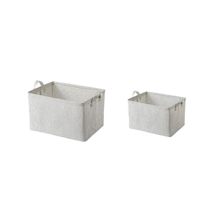 Narrow Storage Bins, Small Baskets for Organizing, Long Storage Basket with Handles, Fabric Storage