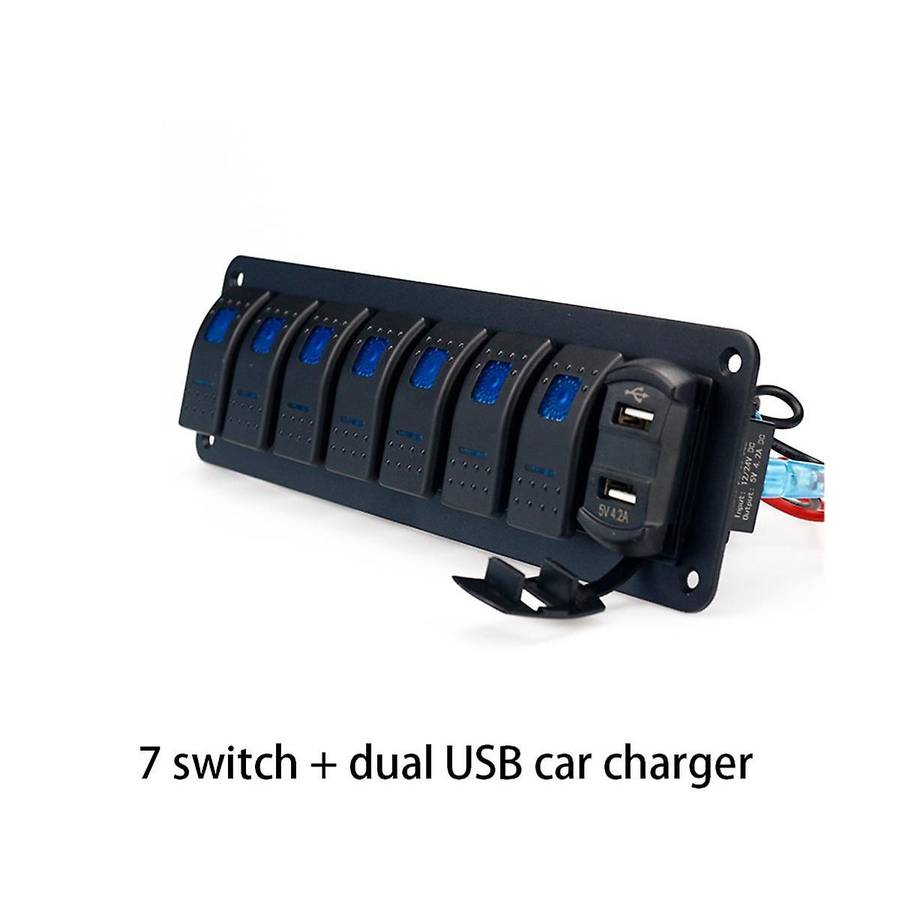 New 12-24v Universal Fast Charging Indicator Panel for Car Caravan-retrofitting Panels 7 Switches D