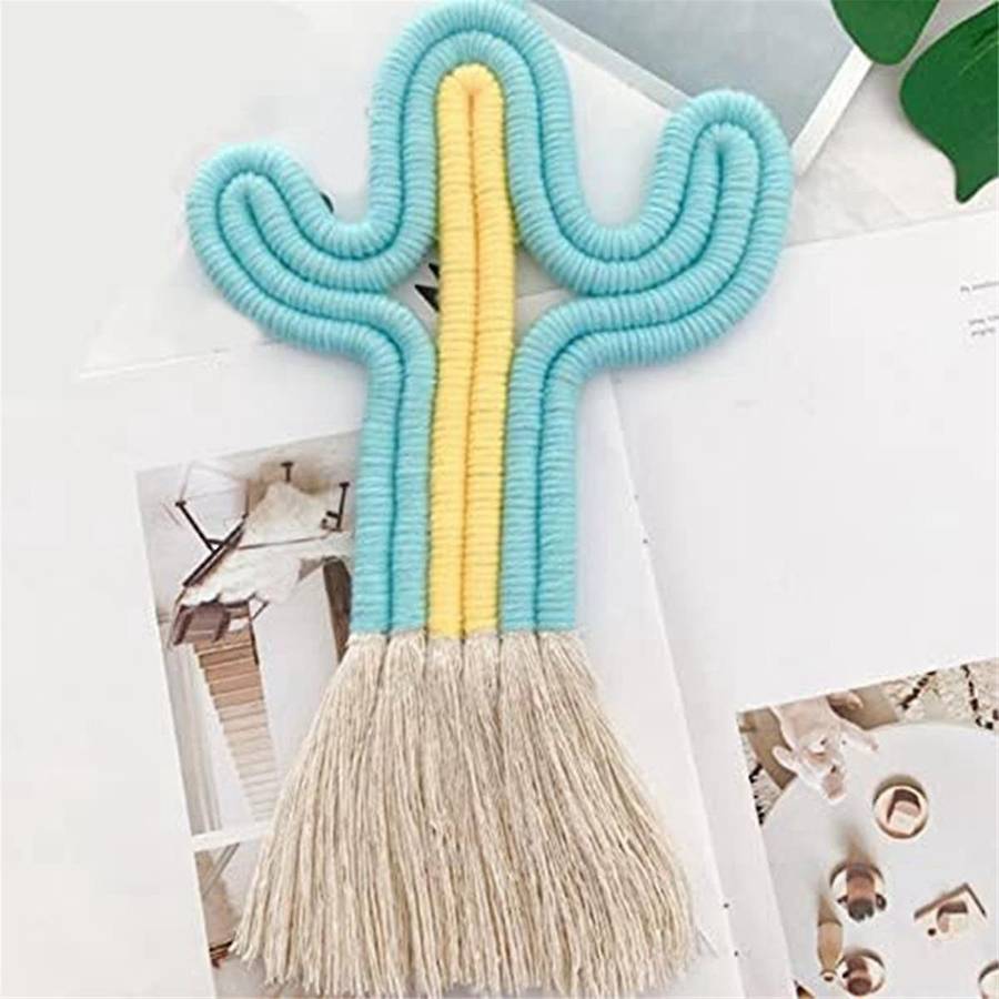 Ornament Cactus Room-Decor -Woven Wall Hanging Cute Nursery Wall Decor Gift Cute Swing Car Pendant L