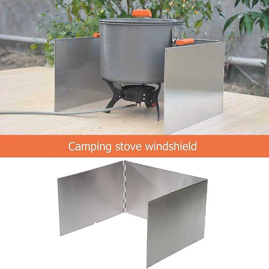 Outdoor Camping Picnic BBQ Stove Stainless Steel Windshield Plate