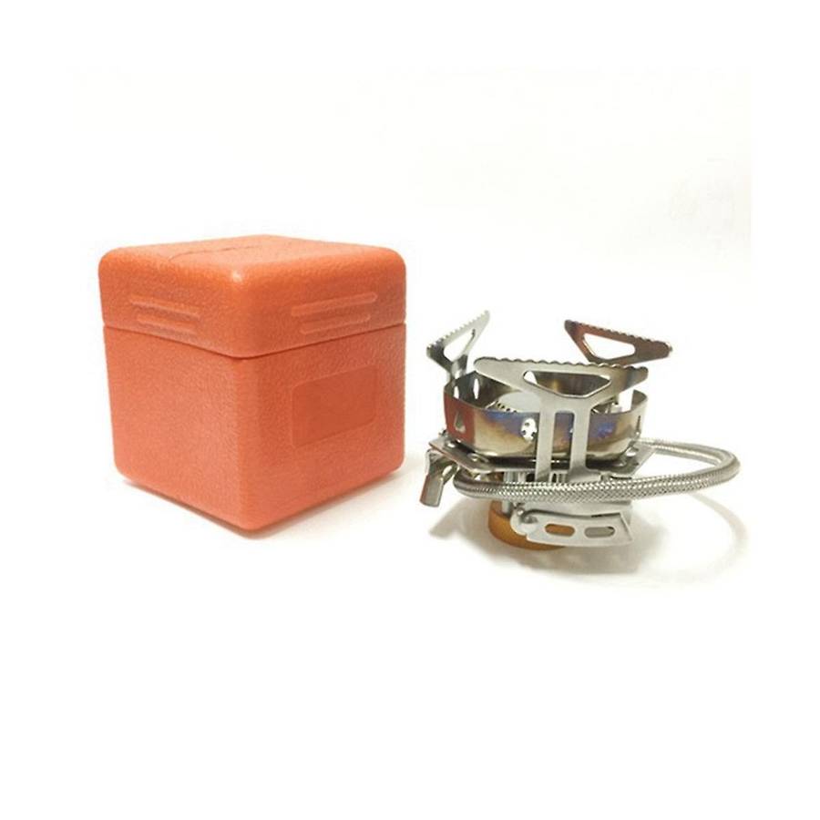 Outdoor Stove Portable Stainless Steel Camping Gas Stove Windproof Stove Picnic Stove Silver