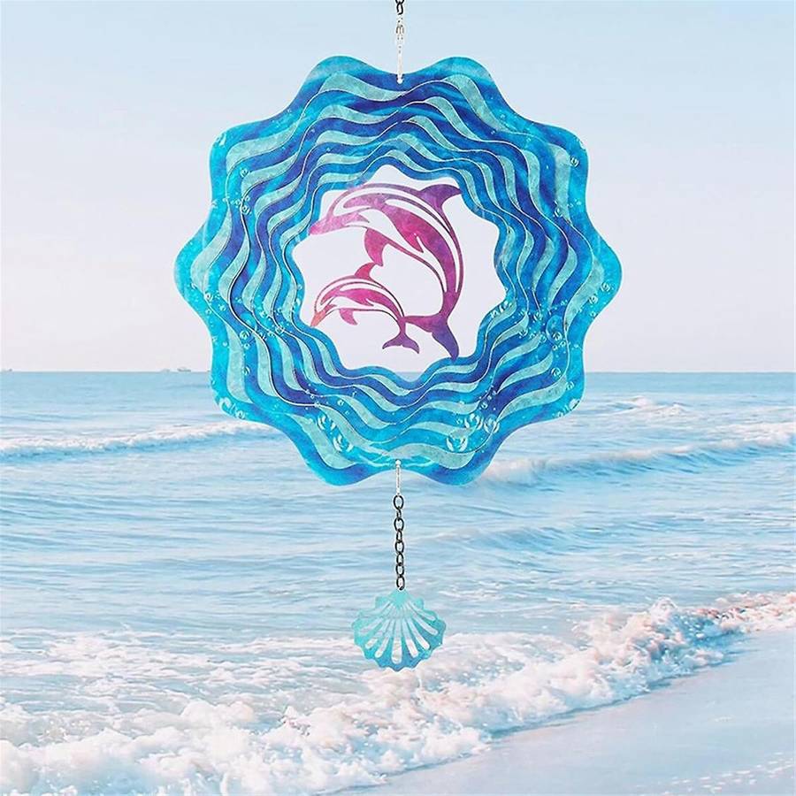 Outdoor Windmill - Metal Dolphin Wind Spinner Pendant - Anti-rust Outdoor Decorative Tool for Court