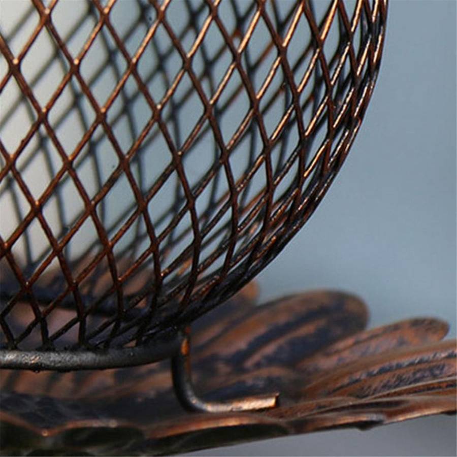 Owl Bird Feeder Hanging Iron Wild Bird Feeder Parrot Parakeet Accessories Backyard Garden Decoratio
