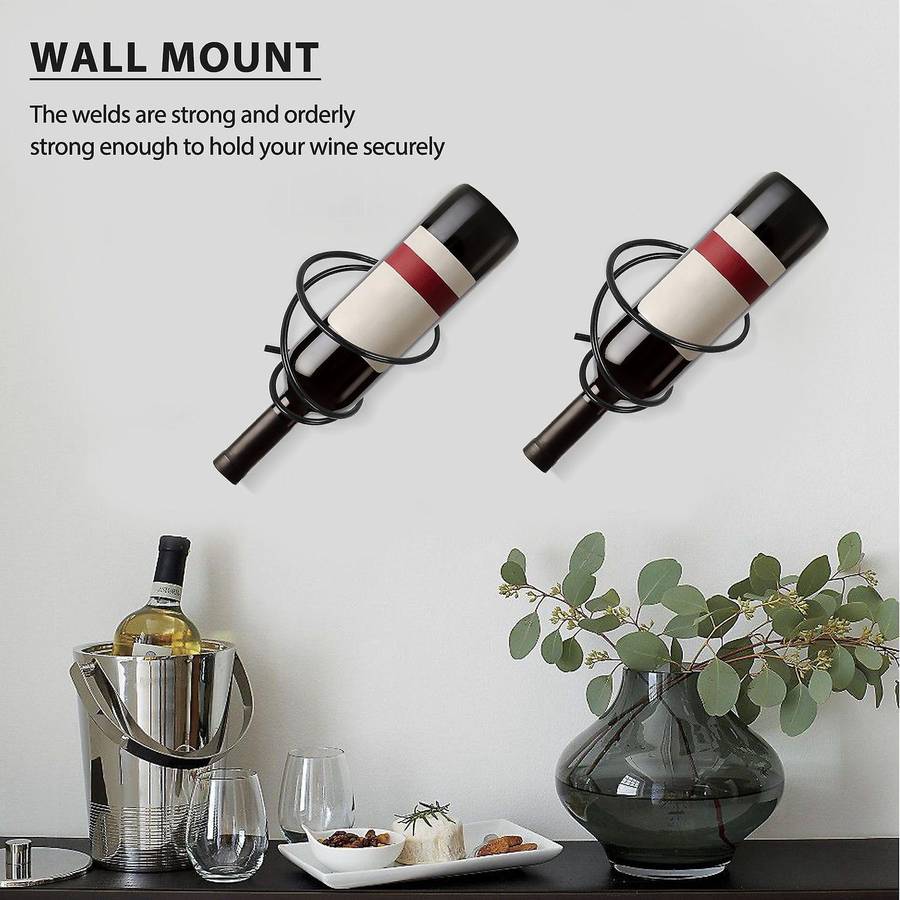 Pack of 6 Wall Mounted Wine Racks with Screws,Metal Hanging Wine Rack