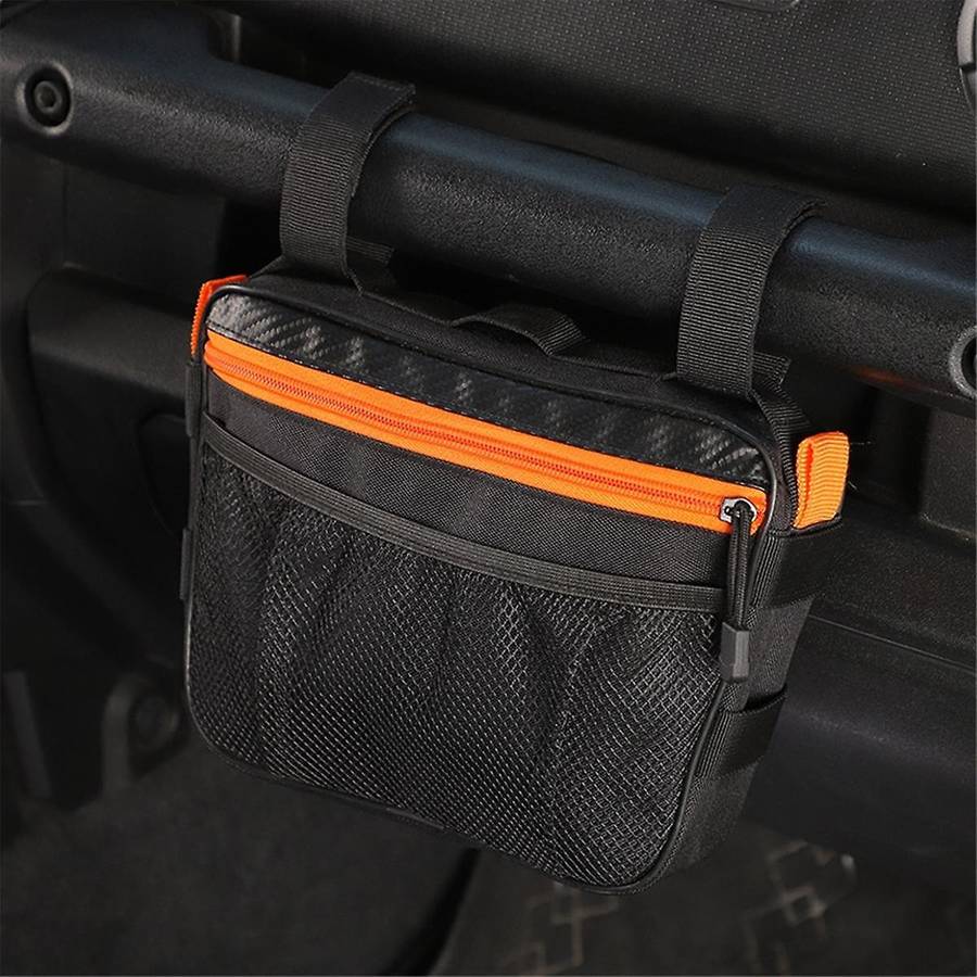 Passenger Grab Handle Storage Bag Multi- Pouch Organizer Bag for Wrangler CJ YJ TJ JK JL JT & UTV