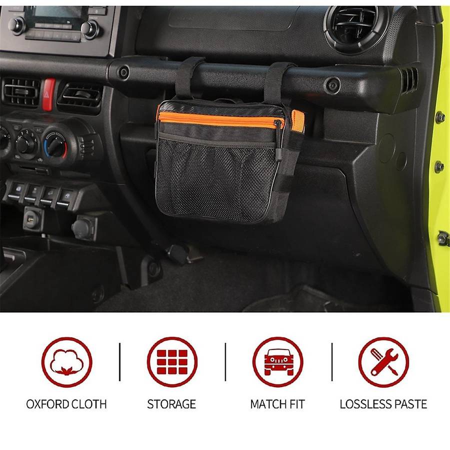 Passenger Grab Handle Storage Bag Multi- Pouch Organizer Bag for Wrangler CJ YJ TJ JK JL JT & UTV