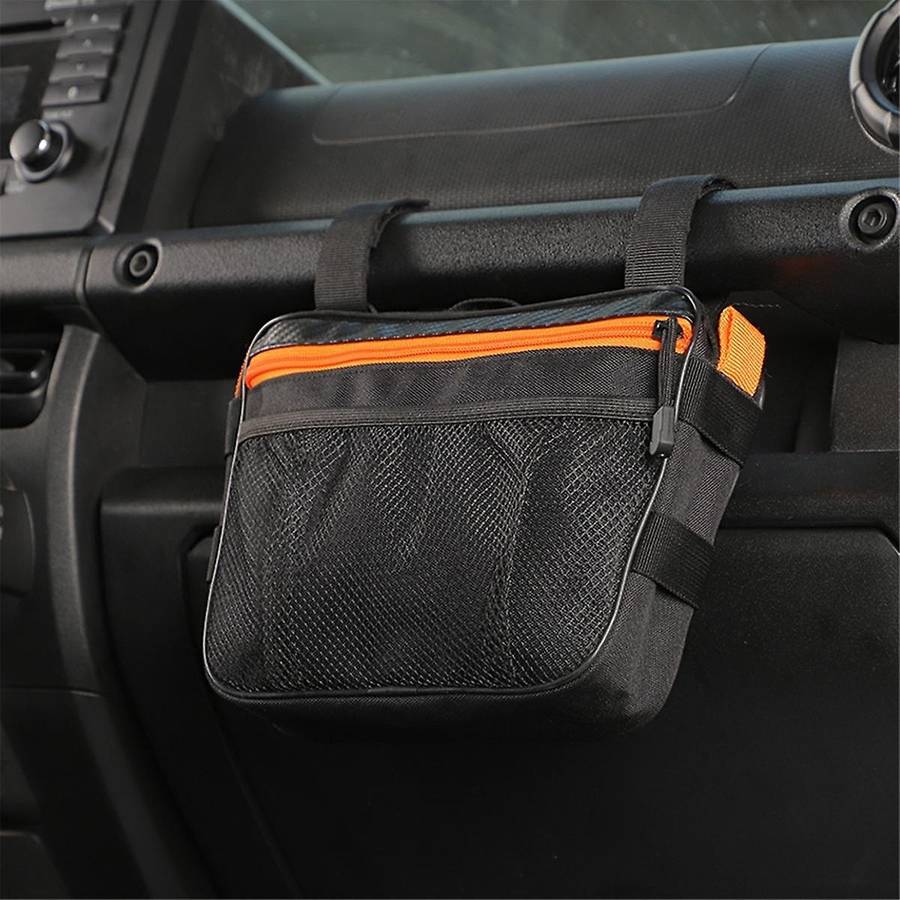 Passenger Grab Handle Storage Bag Multi- Pouch Organizer Bag for Wrangler CJ YJ TJ JK JL JT & UTV