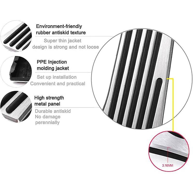 Pedal Covers for Car Gas Brake Pedal Pads No Drill Anti-Slip with Rubbers Aluminum Replacement Autom