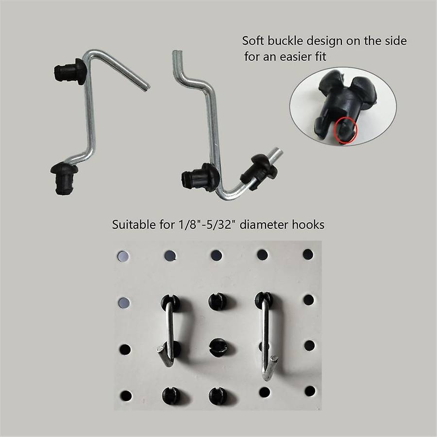Peg Board Hook Locks,120Pc Peg Board Locks PegHook Stoppers for Stopping Hooks From Falling Off for