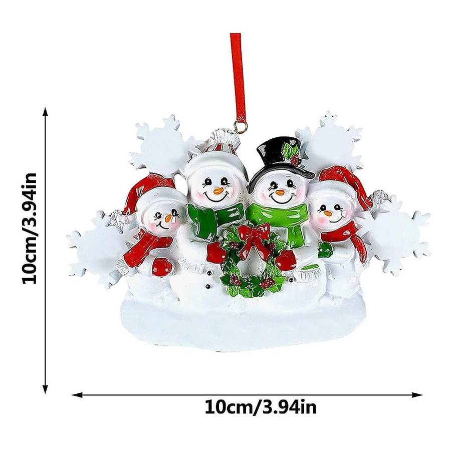 Personalized Family of 4, Christmas Tree Ornament - Cute Holiday Winter Gift Year Durable Ornament
