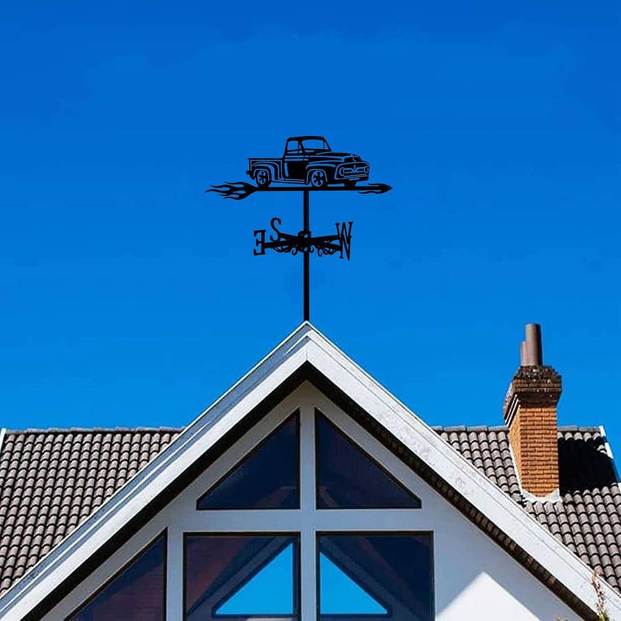 Pickup Trucks Weather Vane Design Car Retro Orientation Indicator Weathervane Measuring Tool Weather