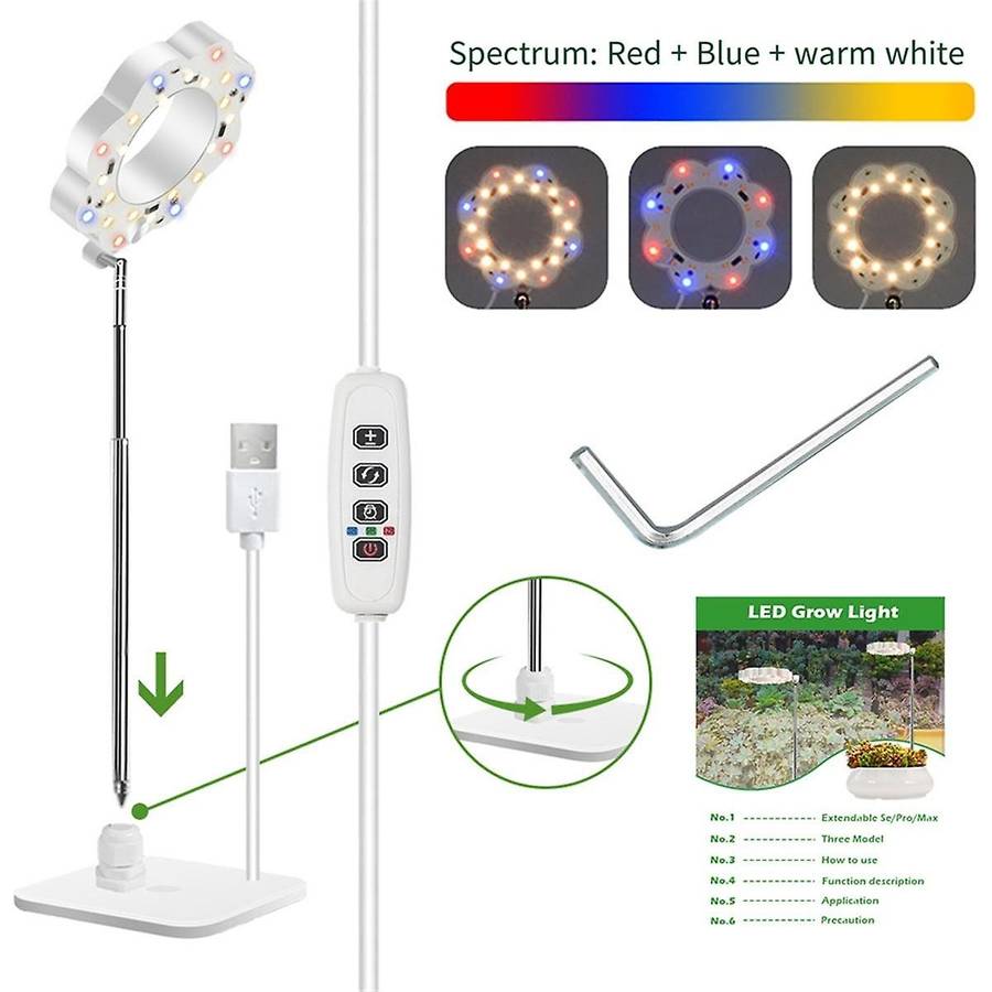 Plant Grow Lights for Indoor Plants, Full Spectrum Led Plant Light with Detachable Stand, Growing L