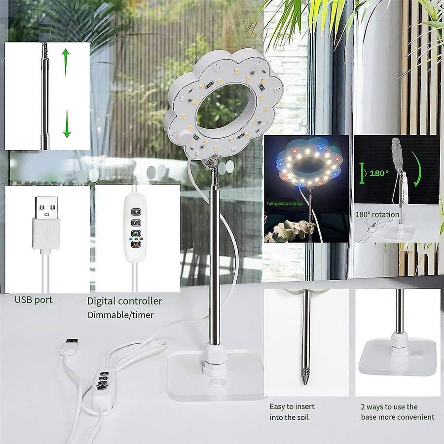 Plant Grow Lights for Indoor Plants, Full Spectrum Led Plant Light with Detachable Stand, Growing L