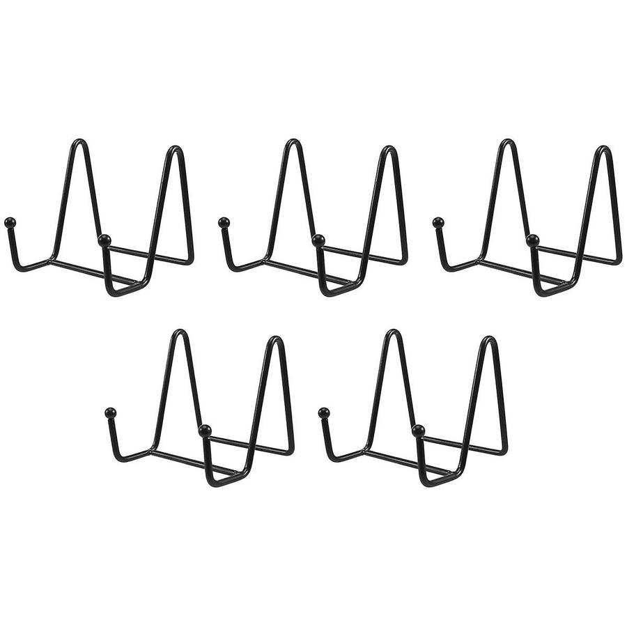 Plate Holder Display Stands, Metal Black Frame Stand for Picture, Book, Photo Easel, Creation, Colle