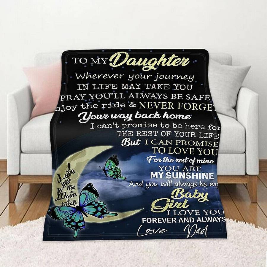 Plush Letter Blanket to My Daughter Gifts Personalized Home Plush Throw Blanket