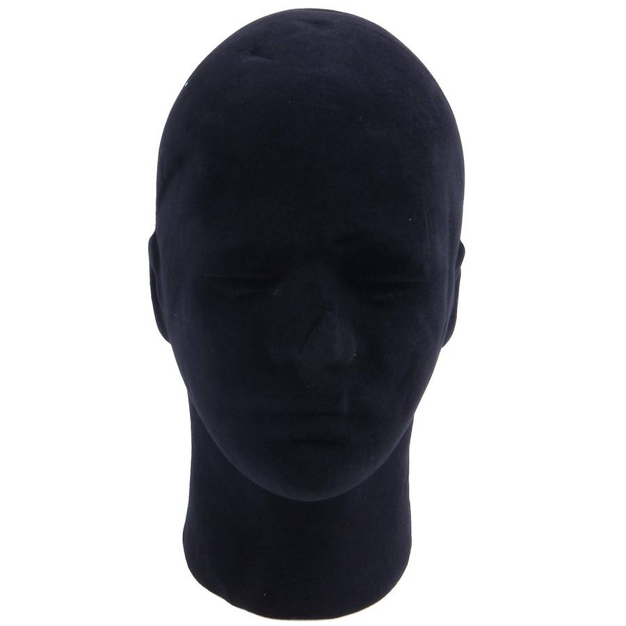 Polystyrene Black Foam Men Model Mannequin Head Dummy Stand Shop Display Hat, 2 X Black