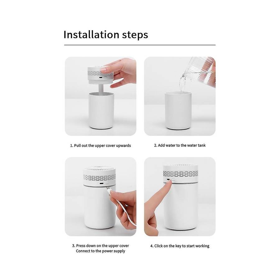 Portable 250Ml Air Humidifier Aromatherapy Humidificador for Home Car USB Sprayer with LED Color Nig