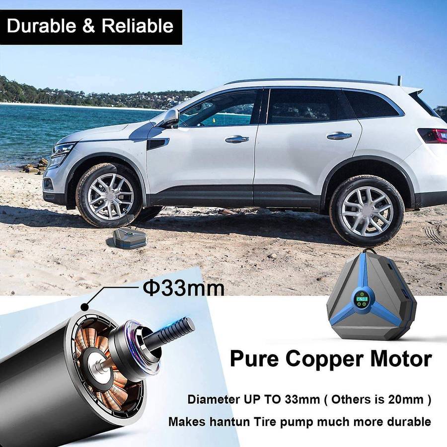 Portable Air Compressor Tire Inflator 150PSI Digital Air Pump with LED Light for Car,Motorcycle,Outd