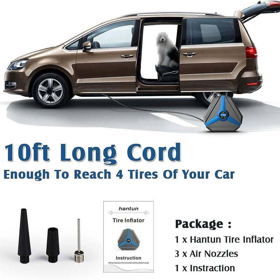Portable Air Compressor Tire Inflator 150PSI Digital Air Pump with LED Light for Car,Motorcycle,Outd