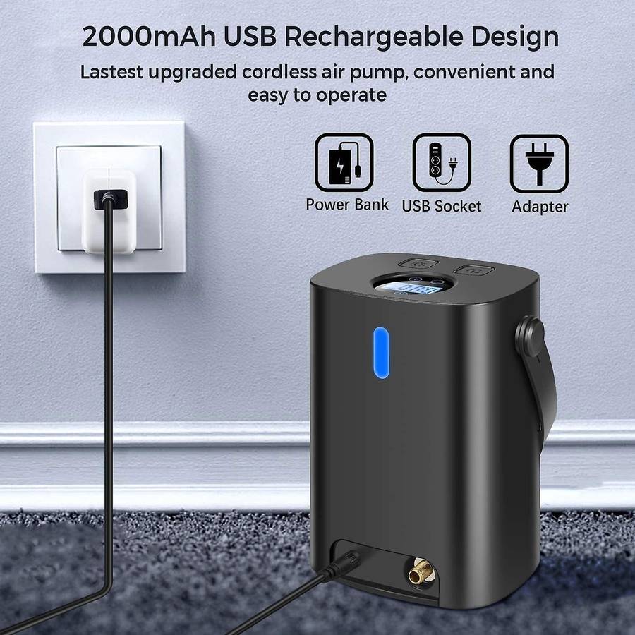 Portable Auto Air Compressor Tire Inflator 150PSI Tire Pump USB Rechargeable for Car Tires Bicycles