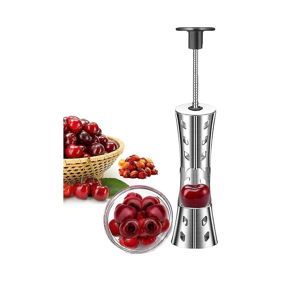 Portable Cherry Pitter Remover Tool 304 Stainless Steel Kitchen Tool Silver Fruit Pit Remover for Ch