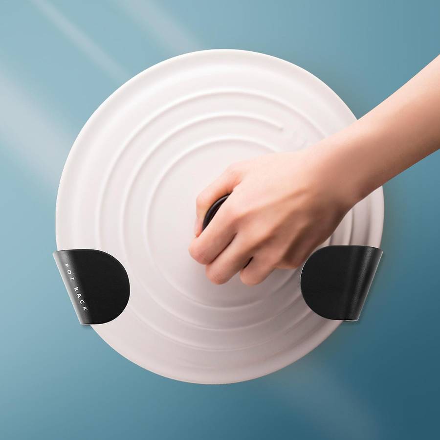 Pot Lid Holder, 5 Pairs Pot and Pan Organizer for Cabinet, Adjustable Lid Holder, Cabinet Door Organ