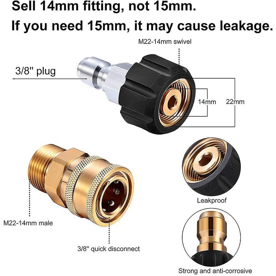 Pressure Washer Adapter Pressure Washer Gauge Kit with 6000Psi 3/8 Inch Pressure Washer Gauge, Quick