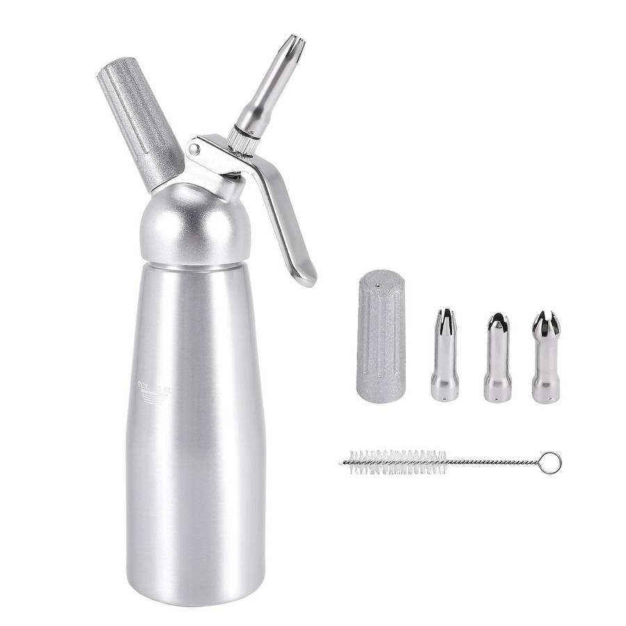 Professional Whipped Cream Dispenser Stainless Steel 500ML Capacity Canister Homemade Whipped Cream