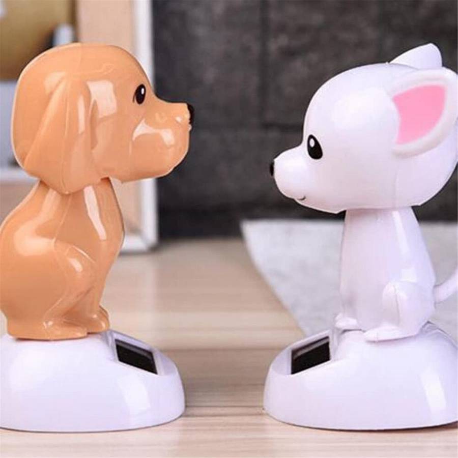 Puppy Doll Car Dashboard Ornaments, Solar Dancing Toy Shaking Puppy Dashboard Ornament for Car Offic