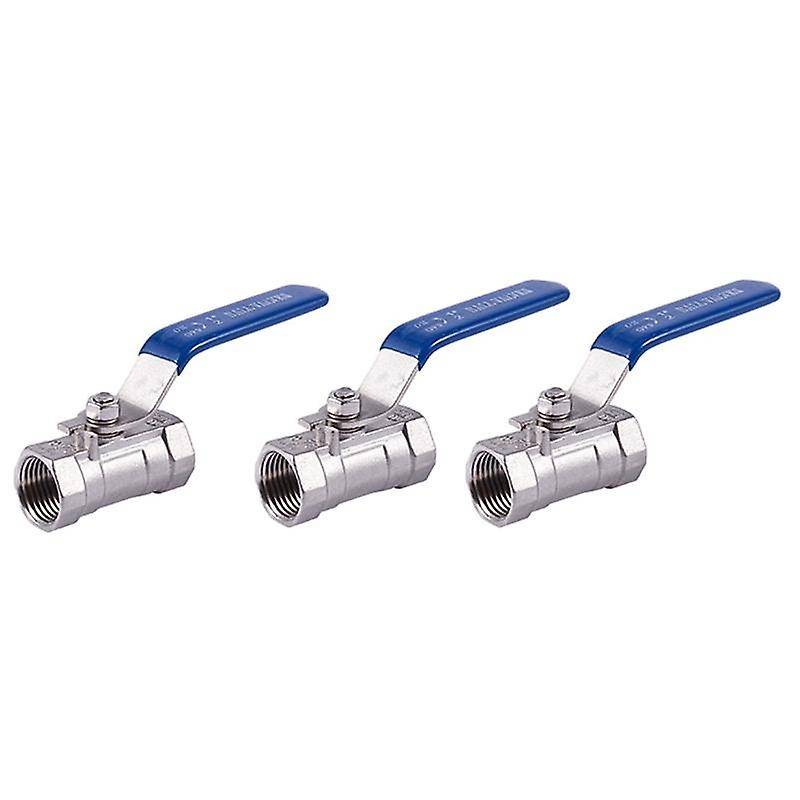 3x 1/2 Inch Stainless Steel Internal Thread Lever Handle Ball Valve