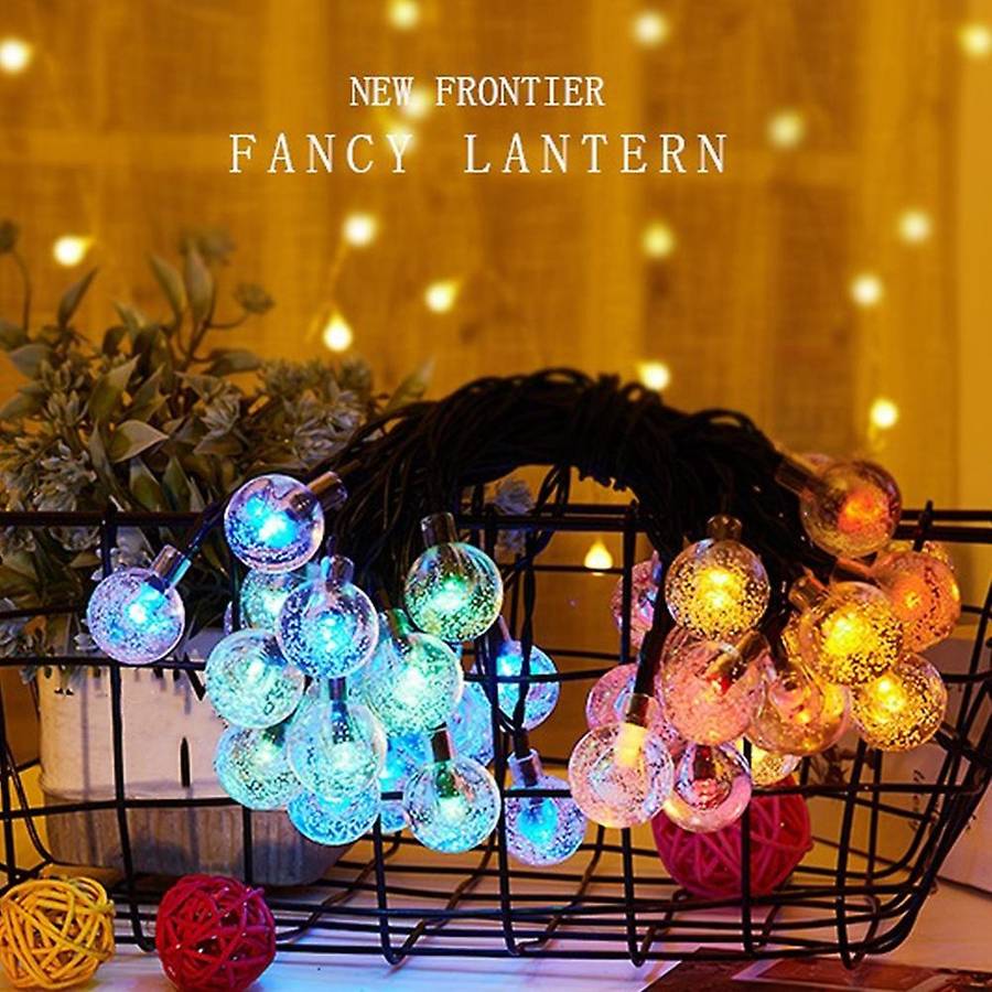 Outdoor Solar String Lights Colorful Led Bubble Ball Lights 7 Meters