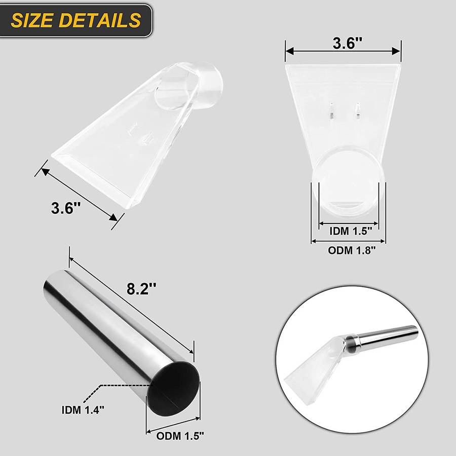 Extractor Hand Wand with Clear Head, Car Detailing Vacuum Wand