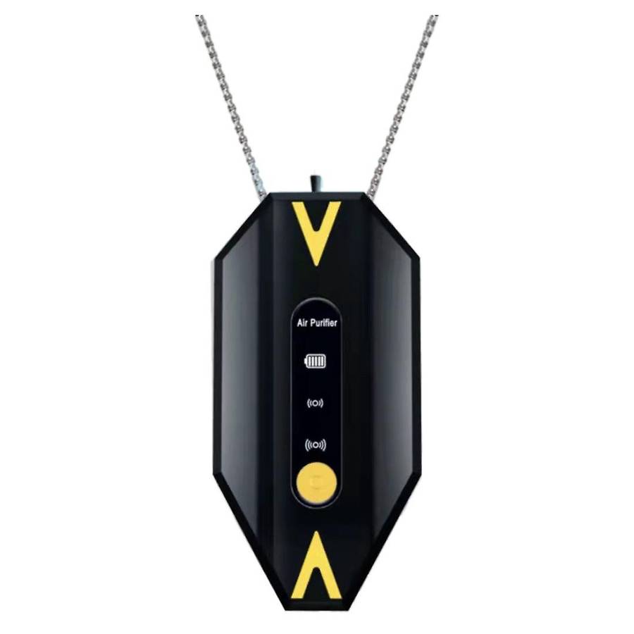 Air Purifier Necklace, Rechargeable Air Purifier Negative Ions,black