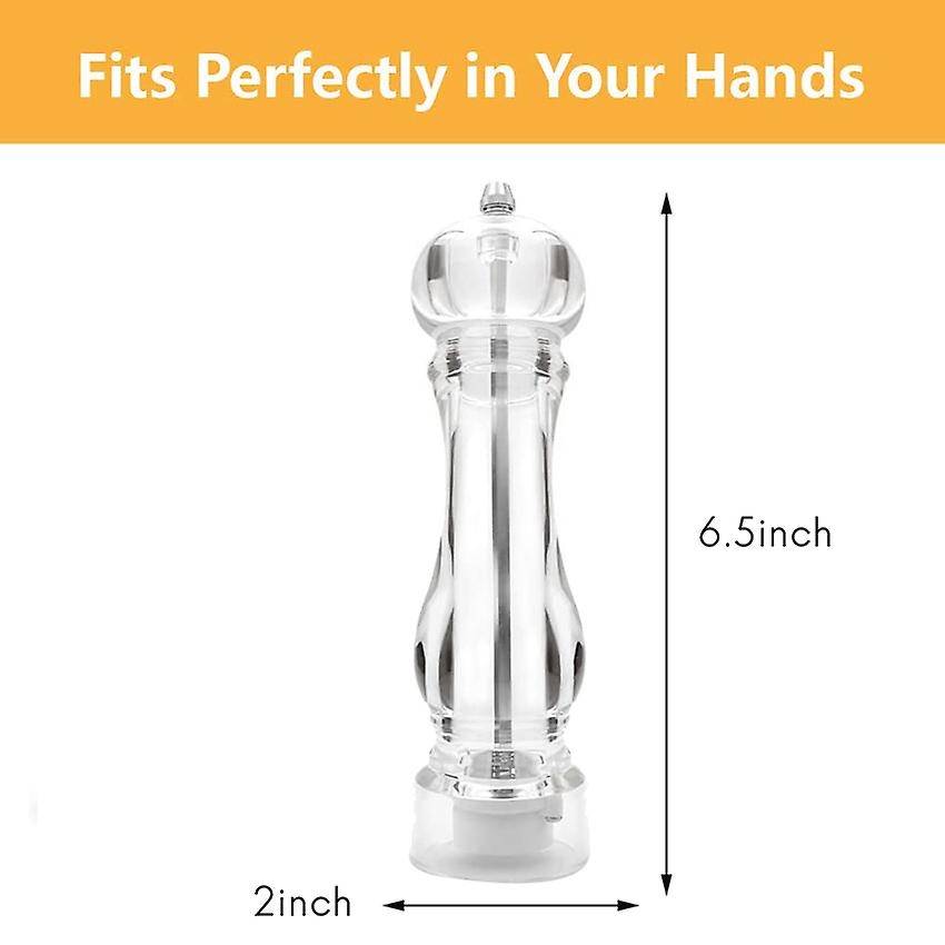 2 Pack Salt and Pepper Grinder Mill Set for Whole Peppercorn and Salt