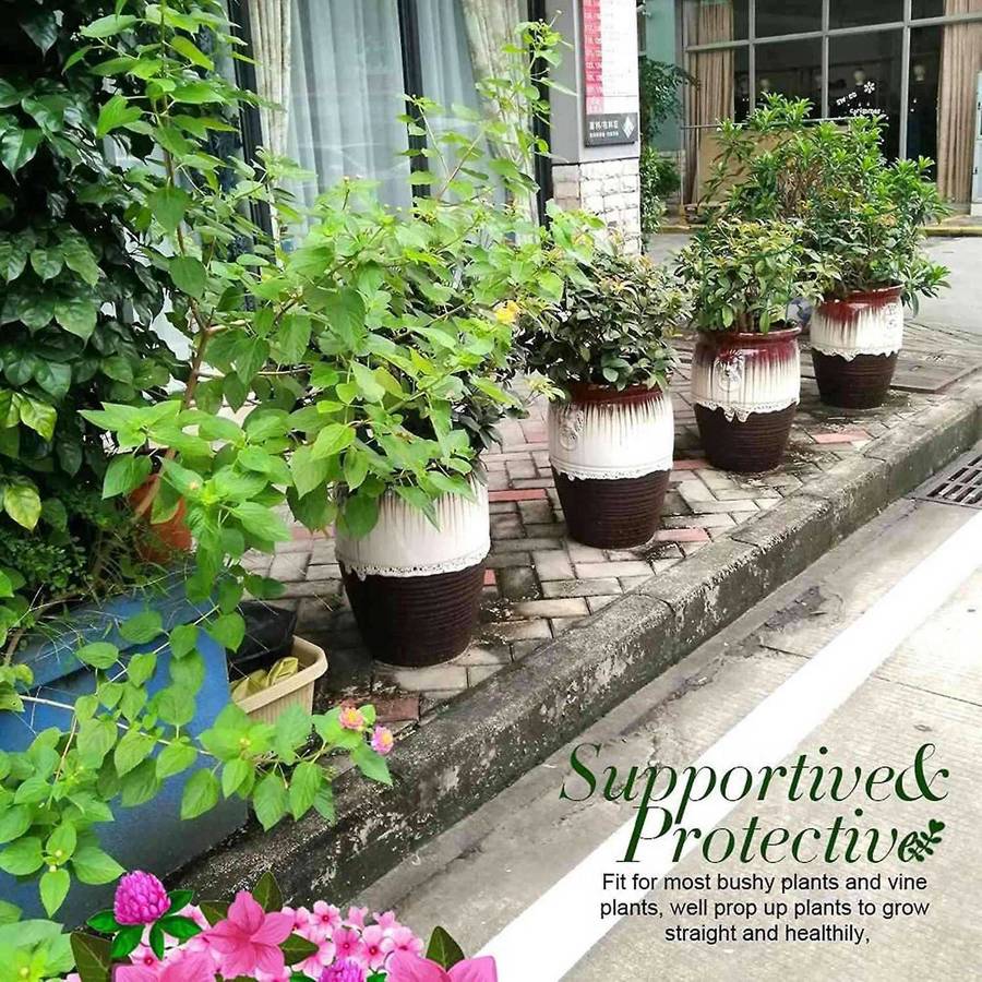 4 Pcs Plant Support Stakes Ring Cage Metal Garden Plant Stake