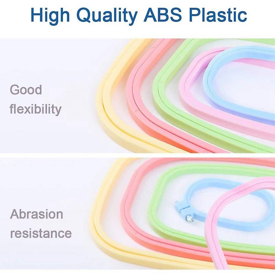 5 Pcs Abs Plastic Embroidery Hoops Set Square Hoops (5 Color)