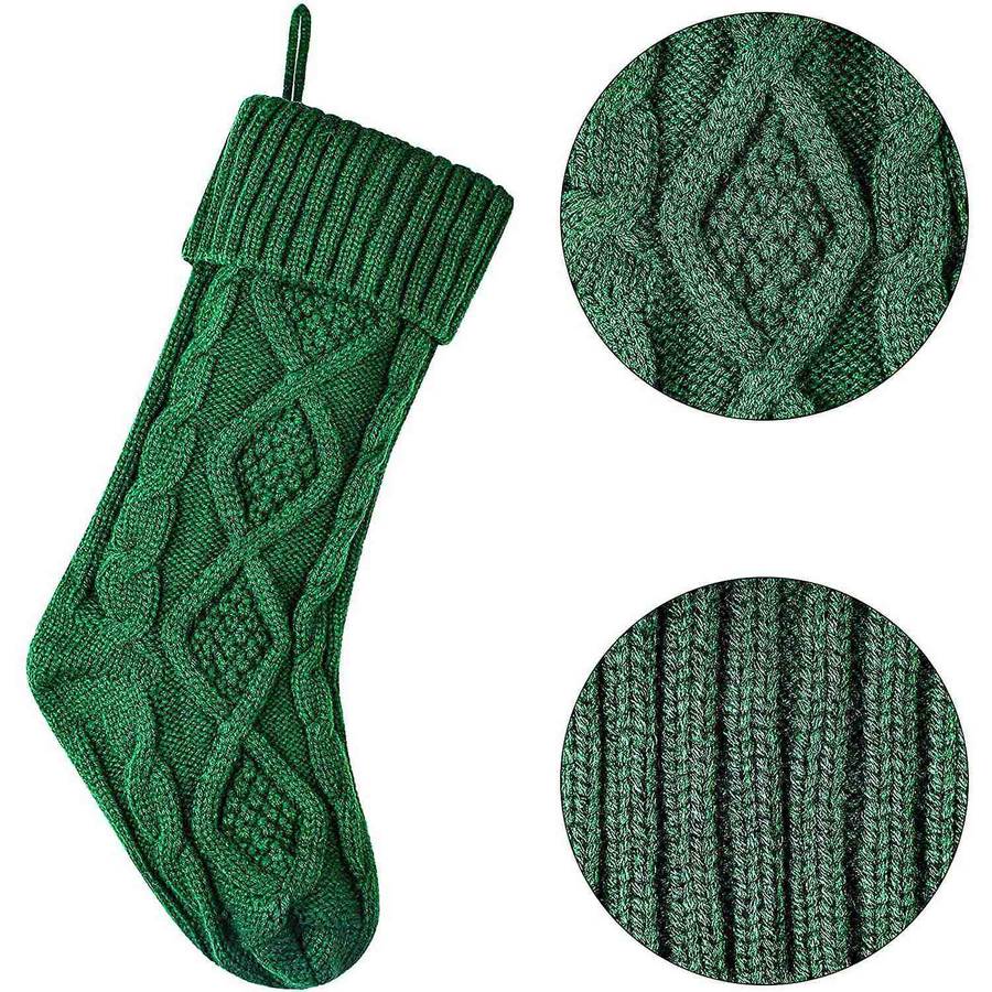 3 Pack Christmas Stockings Large Knitted Xmas Stocking 18 Inch