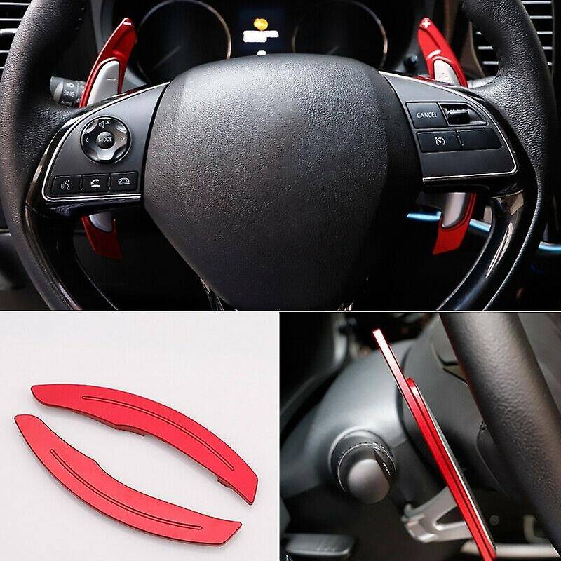 Red Aluminum Alloy Wheel Paddle Shifter Extension for Mitsubishi