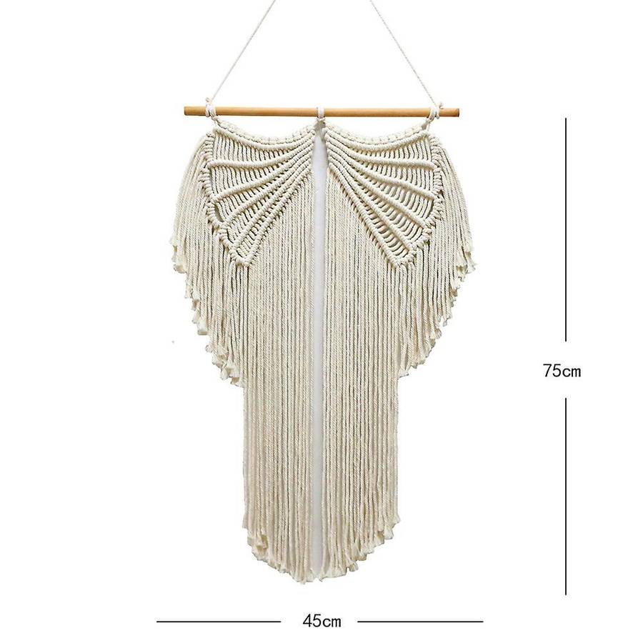 Macrame Woven Wall Hanging, Beautiful Angel Wings Tapestry