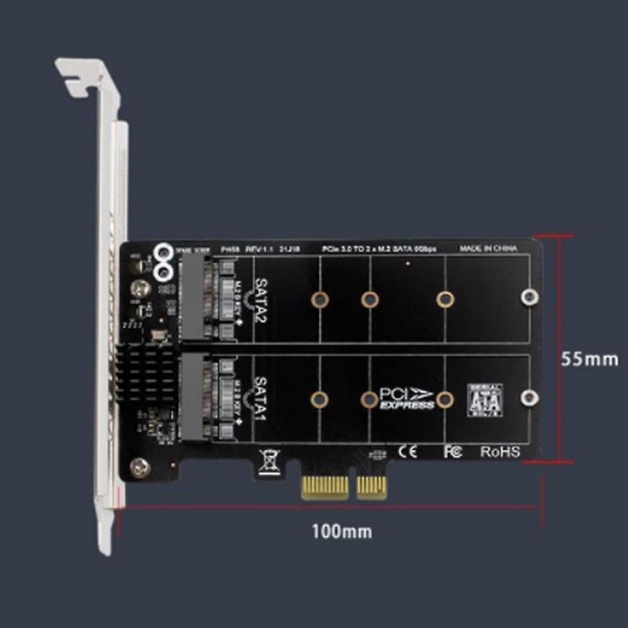 M.2 Sata to Pcie Conversion Card Jmb582 Chipset Support Ssd