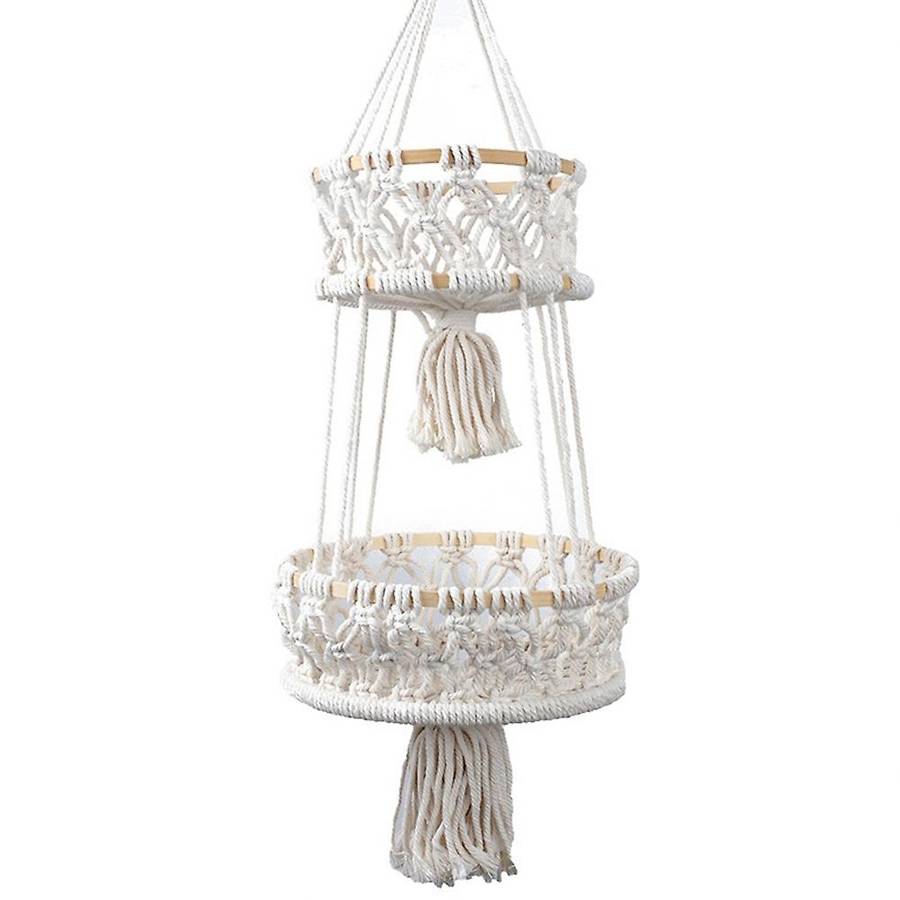 Hanging Baskets - for Kitchen Boho Decor Hanging Plant Holder 2 Tier