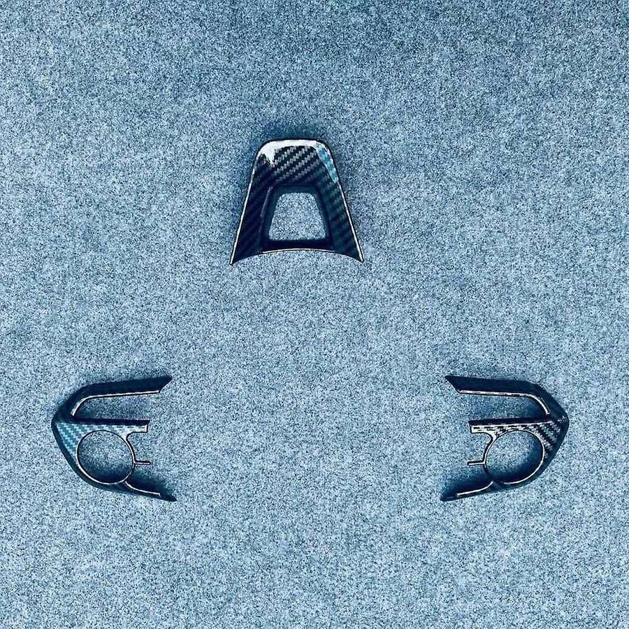 For Corolla Cross 2020-2022 Steering Wheel Button Cover Carbon Fiber