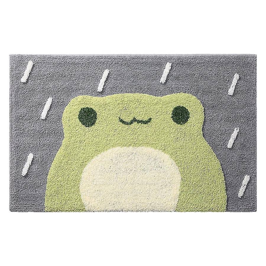 Frog and Bear Flocking Bath Mat Bath Rug for Bathtub Shower Room A
