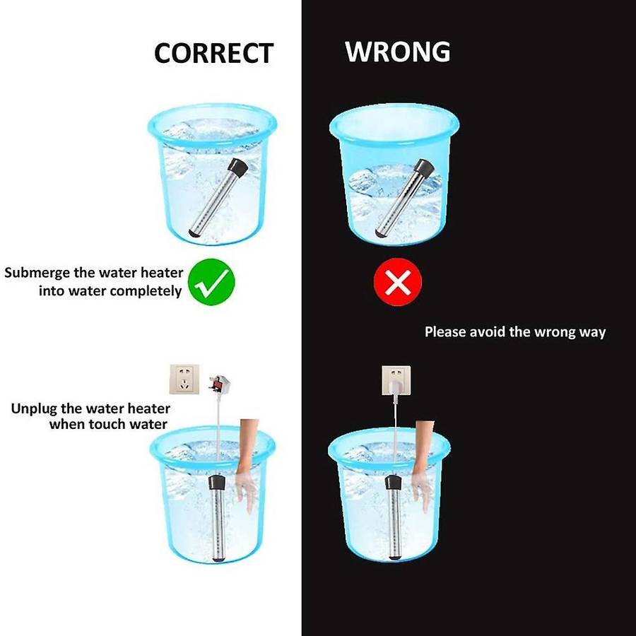 Immersion Heater, Electric Submersible Instant Water Heater, Us Plug