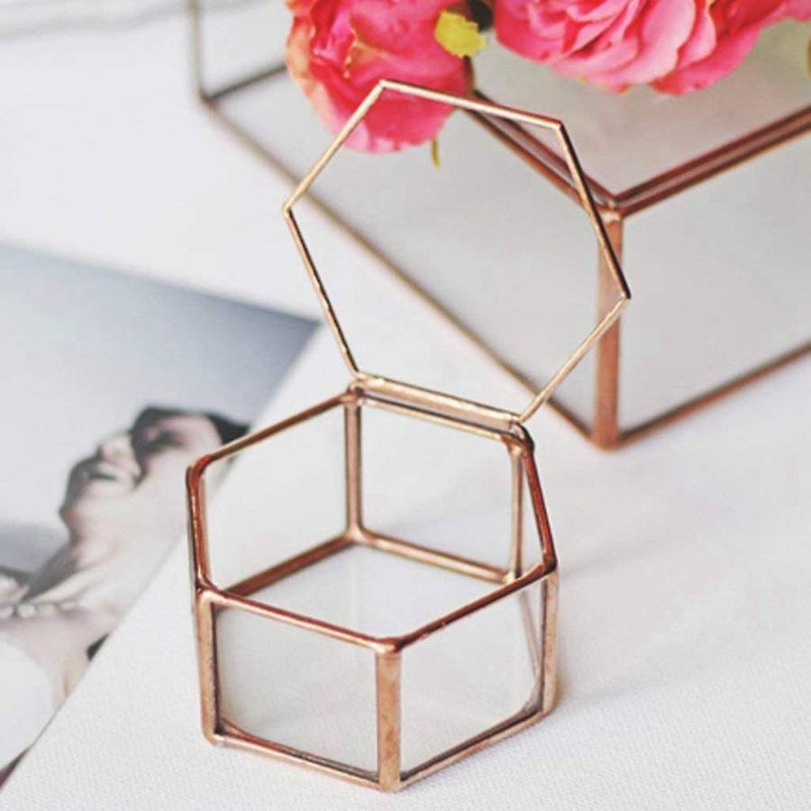 Geometrisches Glas Terrarium Schmuckschatulle Sukkulente Pflanzgef